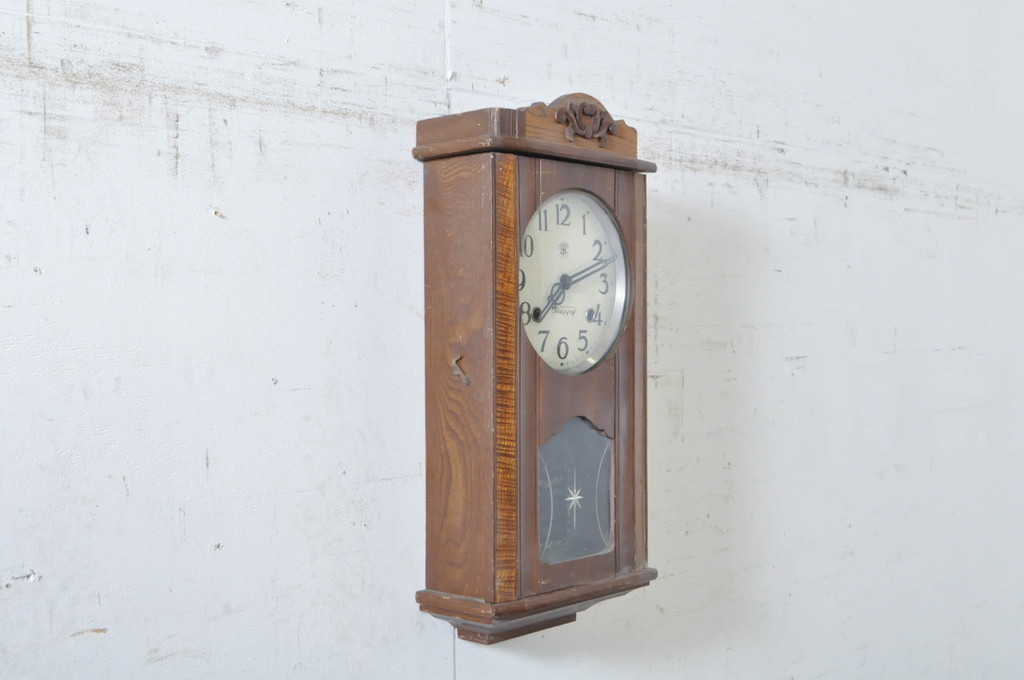 和製アンティーク　EIKEISHA(栄計舎)　落ち着きのあるクラシカルな雰囲気が素敵な掛け時計(柱時計、古時計、振り子時計)(R-072425)
