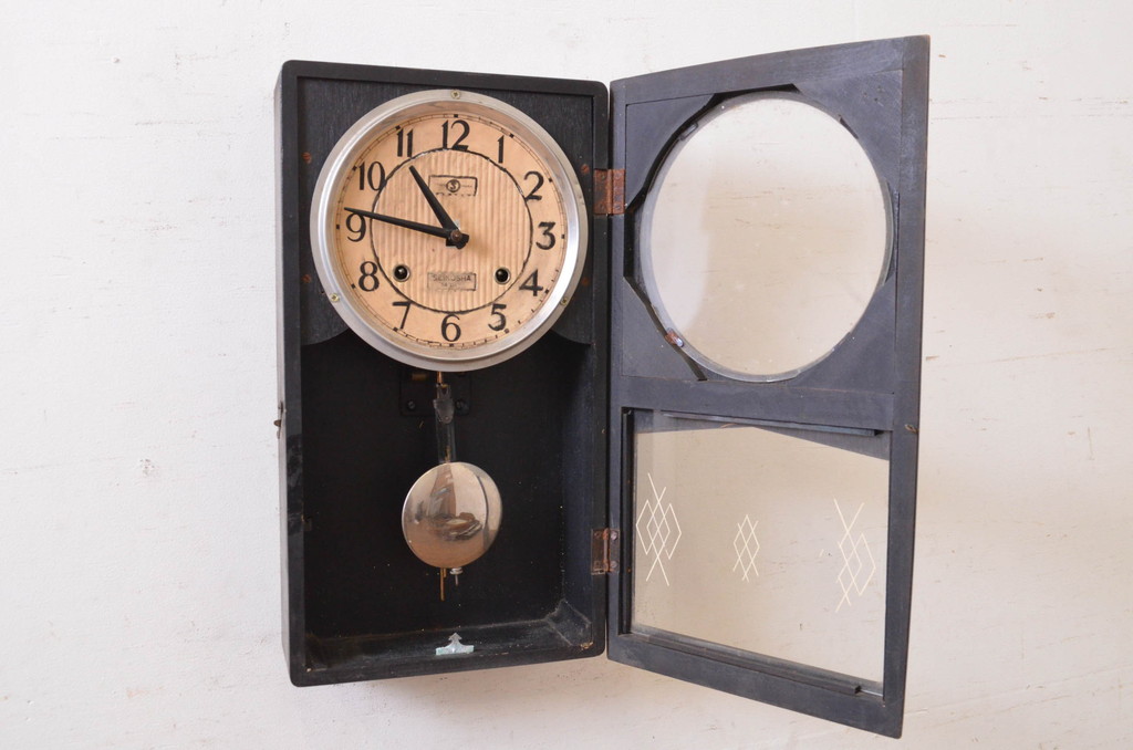 和製アンティーク　精工舎(SEIKOSHA、セイコー)　TRADE(S)MARK　14DAY　昔懐かしい雰囲気を醸し出す掛け時計(柱時計、古時計、振り子時計)(R-072412)
