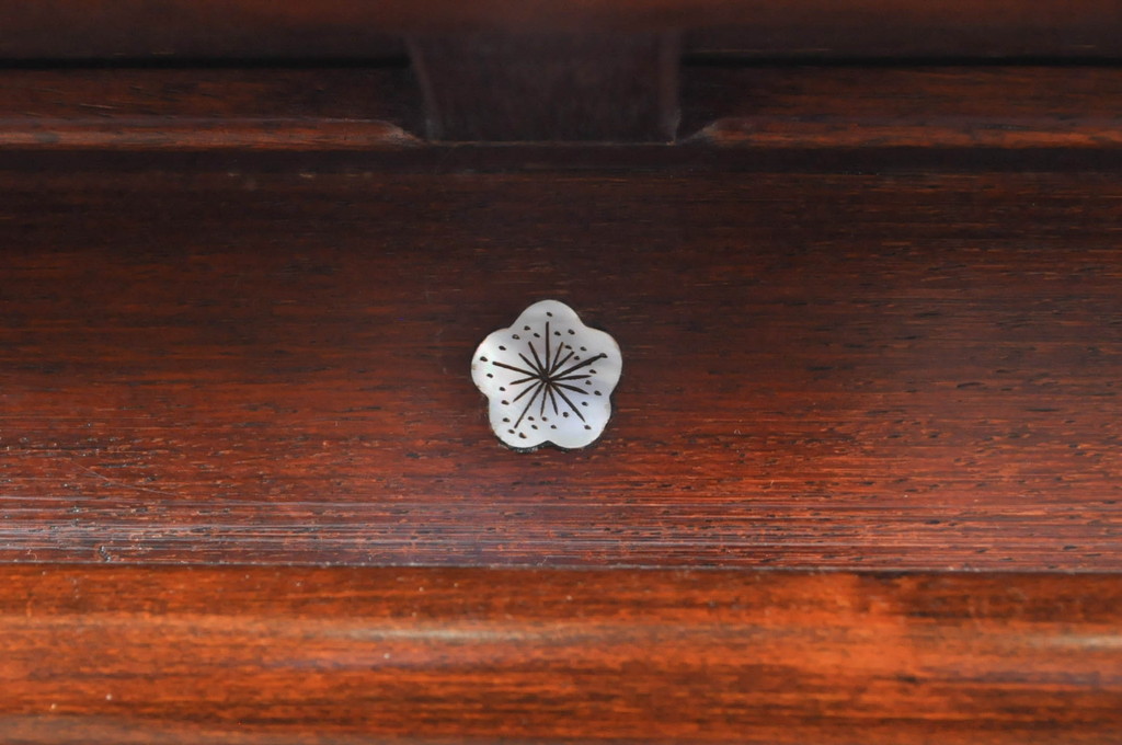 和製アンティーク　花梨(カリン)材　品のある佇まいが美しい飾り棚(茶棚、茶箪笥、違い棚、戸棚、収納棚)(R-072730)