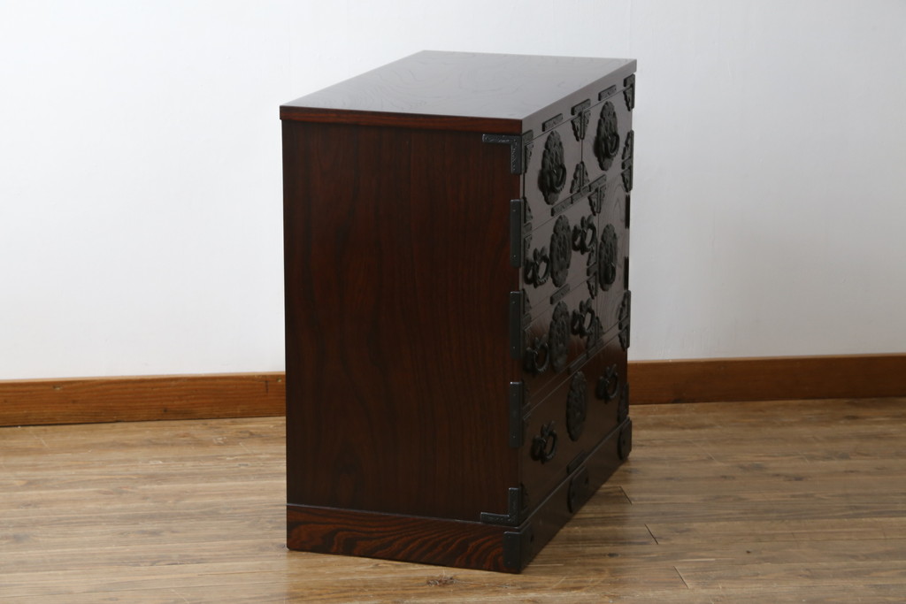 中古　美品　岩谷堂箪笥　かくし収納多数で遊び心満載の小箪笥(収納箪笥、整理箪笥、和タンス、引き出し、小物収納)(R-072807)