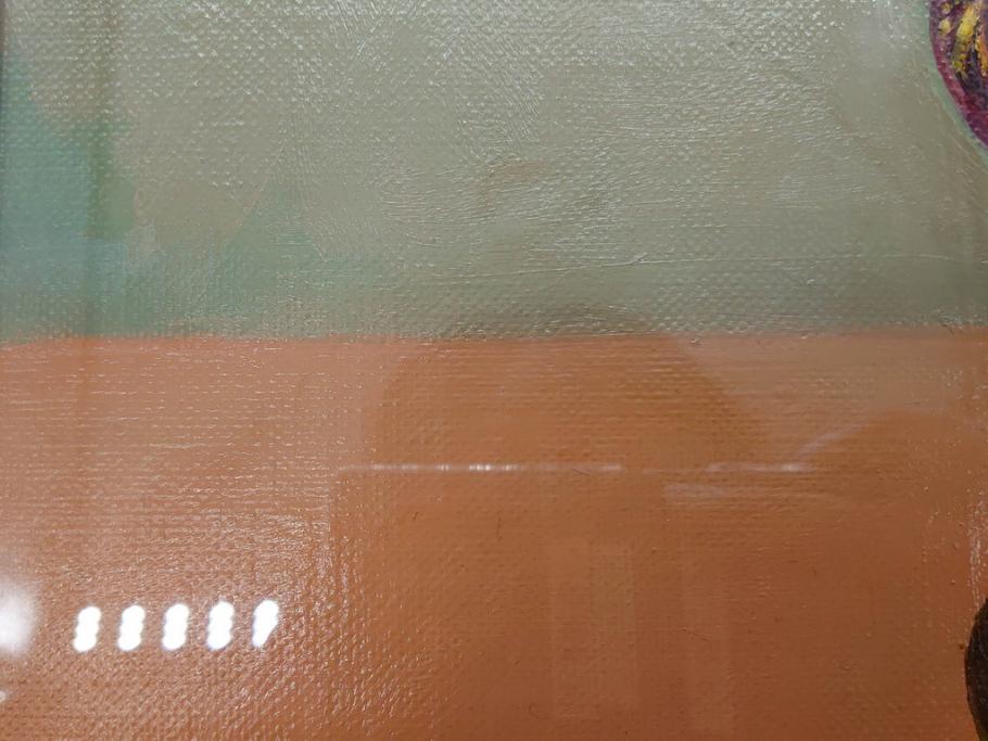 真作　一水会委員 鈴木益躬　「ベネチアグラスの花」　F6(6号)　絵画(油彩、椿、花瓶、油絵、サイン付き、肉筆、額装、ヴェネチアン)(R-079908)