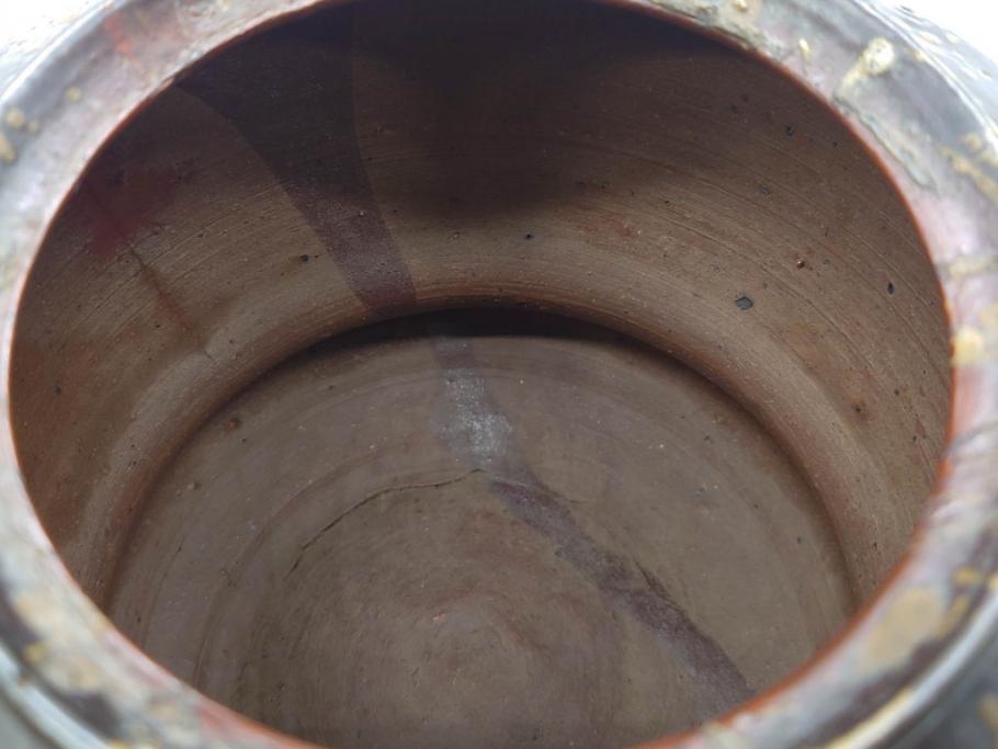 桃山時代　古備前　侘び寂びを感じる水指(水差、雲屯、水器、茶器、茶道具、茶陶、共箱付き)(R-079435)