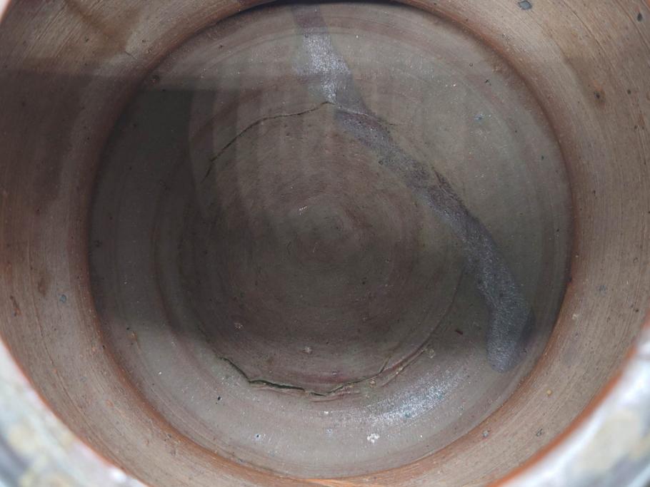 桃山時代　古備前　侘び寂びを感じる水指(水差、雲屯、水器、茶器、茶道具、茶陶、共箱付き)(R-079435)