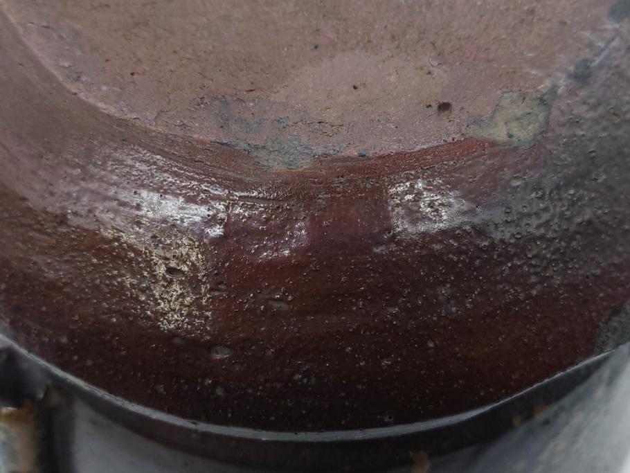 桃山時代　古備前　侘び寂びを感じる水指(水差、雲屯、水器、茶器、茶道具、茶陶、共箱付き)(R-079435)