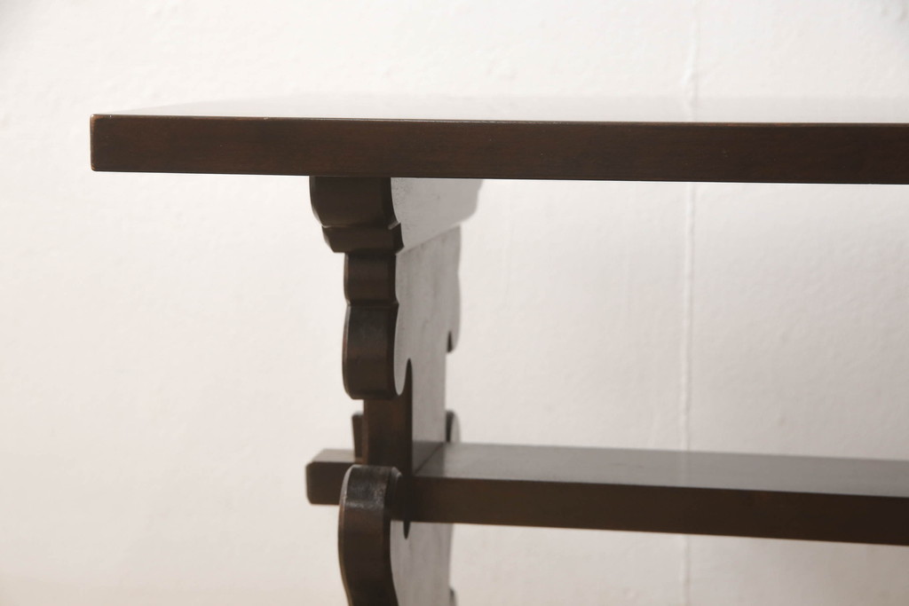 和製ビンテージ　松本民芸家具　脚の透かし彫りが目を引く#14型茶卓(サイドテーブル、コーヒーテーブル、ヴィンテージ)(R-060131)