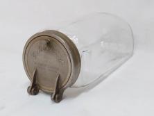 当時物　昭和レトロ　猫瓶2個セット(蓋付、ガラス瓶)(R-047076)