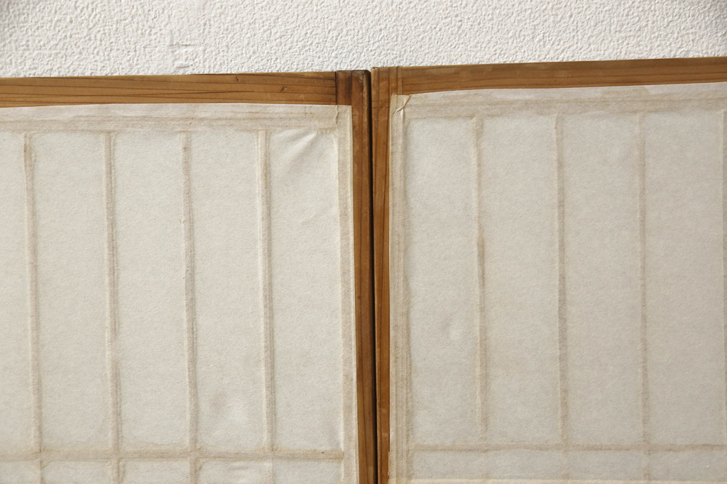 和製アンティーク　和の風情漂う障子入り小窓4枚セット(障子戸、引き戸、建具)(R-060024)