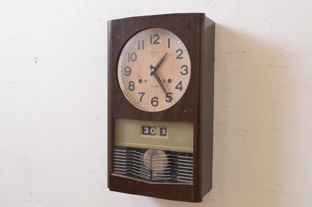 和製アンティーク　SEIKO(セイコー)　昔懐かしい雰囲気を醸し出す掛け時計(柱時計、古時計、振り子時計)(R-072346)