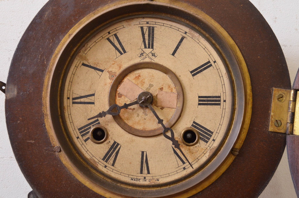 和製アンティーク　高野時計(タカノ)　TRADE MARK(トレードマーク)　明治期より受け継がれた古い木味が魅力のだるま時計(本ダルマ時計、掛け時計、柱時計、古時計、振り子時計)(R-072350)