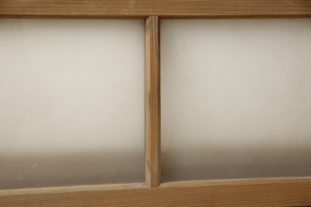 アンティーク建具　昭和レトロな雰囲気漂うガラス窓2枚セット(明り取り、明かり取り、小窓、ガラス戸)(R-059981)