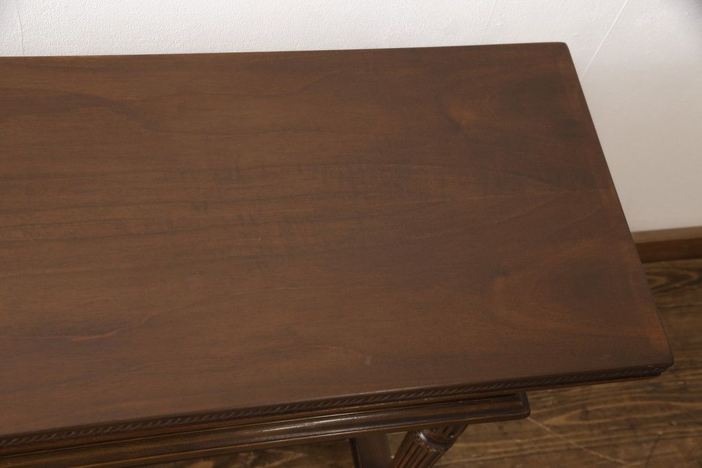 中古　美品　バロッサバレンティ(VARO,S.A. VALENTI)　凝ったつくりに職人のこだわりを感じるコンソールテーブル(定価約60万円)(サイドテーブル)(R-054754)