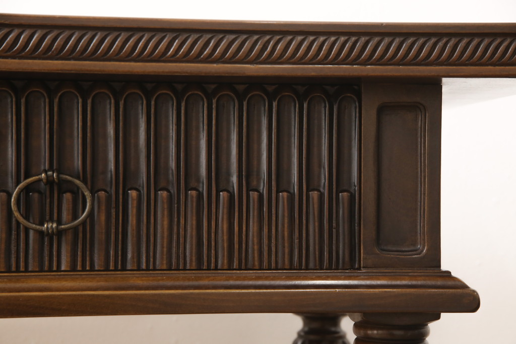 中古　美品　バロッサバレンティ(VARO,S.A. VALENTI)　凝ったつくりに職人のこだわりを感じるコンソールテーブル(定価約60万円)(サイドテーブル)(R-054754)