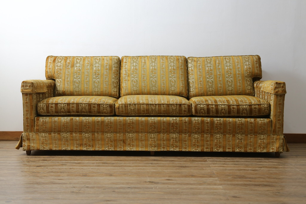 中古　DREXEL HERITAGE(ドレクセルヘリテイジ)　Upholstery(アップホルスタリー)　ホテルのようなラグジュアリーな空間演出が叶う3人掛けソファ(アームソファ、3Pソファ、三人掛け)(R-065959)