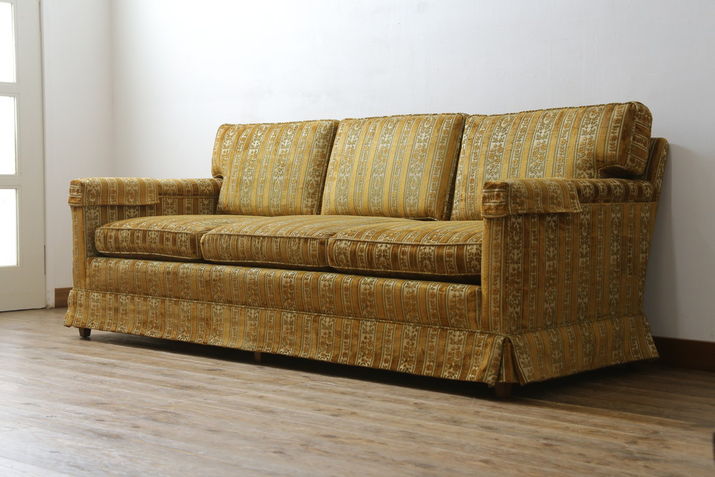 中古　DREXEL HERITAGE(ドレクセルヘリテイジ)　Upholstery(アップホルスタリー)　ホテルのようなラグジュアリーな空間演出が叶う3人掛けソファ(アームソファ、3Pソファ、三人掛け)(R-065959)