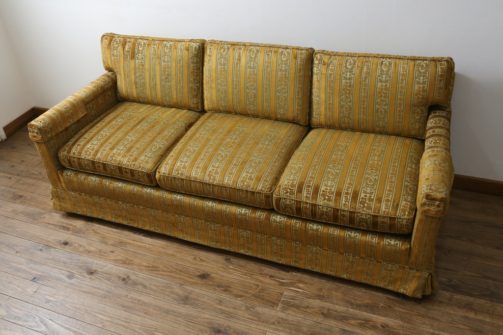 中古　DREXEL HERITAGE(ドレクセルヘリテイジ)　Upholstery(アップホルスタリー)　ホテルのようなラグジュアリーな空間演出が叶う3人掛けソファ(アームソファ、3Pソファ、三人掛け)(R-065959)