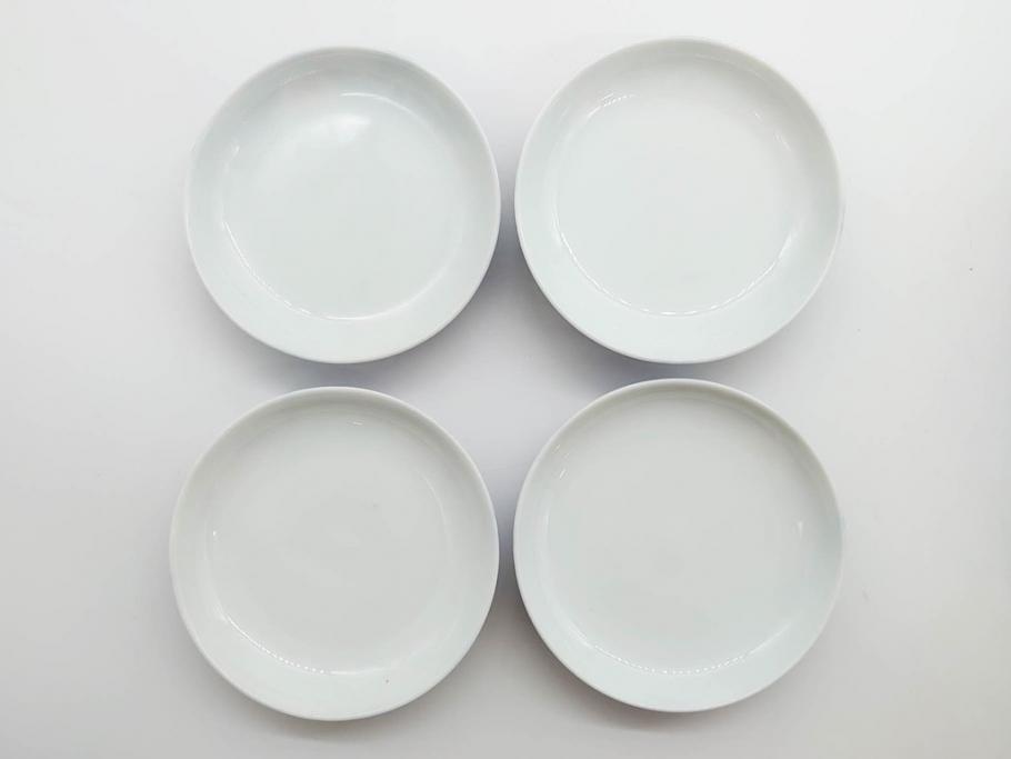 戦前　オールド香蘭社　有田焼　染付　色絵　約11cm　3.4寸　食卓を華やかに彩る蓋付き茶碗4客セット(瓢箪、ひょうたん、唐草、花、蓋茶碗、器、どんぶり、和食器、裏印、三寸四分)(R-080073)