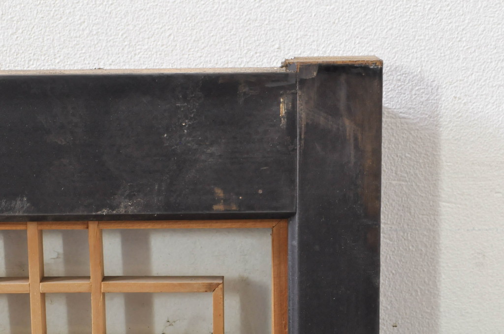 アンティーク建具　両面ガラス　和モダンの雰囲気が魅力的な書院戸4枚セット(書院窓、ガラス戸、引き戸)(R-077984)