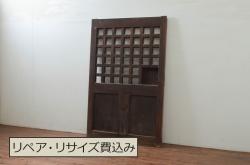 アンティーク建具　ペイント仕上げ限定　ホワイトカラーが爽やかなガラス窓2枚セット(ガラス戸、引き戸)(R-064269)