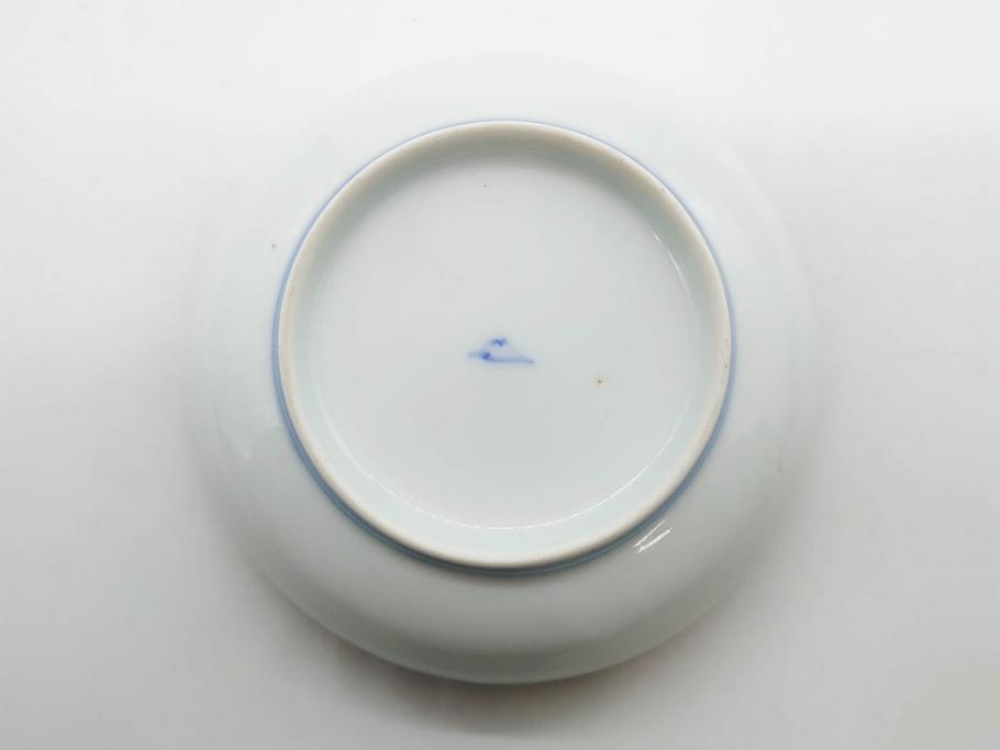 戦前　深川製磁　オールド深川　有田焼　染付　色絵　金彩　鯉　約10cm　3.3寸　艶やかな色付が美しい小皿3枚セット(魚、紅葉、桐、藤の花、桜、豆皿、和皿、和食器、三寸三分)(R-080078)