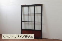中古　美品　漆塗り　高級品　光月作銘　松に鶴　彫刻・透かし彫り・網代(あじろ)　こだわり尽くした意匠が見事な御簾戸4枚セット(細密木彫、建具、簾戸、簀戸、葭戸、夏障子、すど、葦戸)(R-058535)
