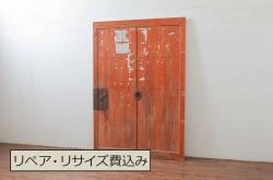 アンティーク建具　黒い框がモダンな印象を高める障子戸4枚セット(引き戸、建具)(R-048058)