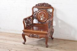 中古　松本民芸家具　シンプルなデザインが魅力的なラダーバックチェア(ダイニングチェア、椅子)(R-038602)