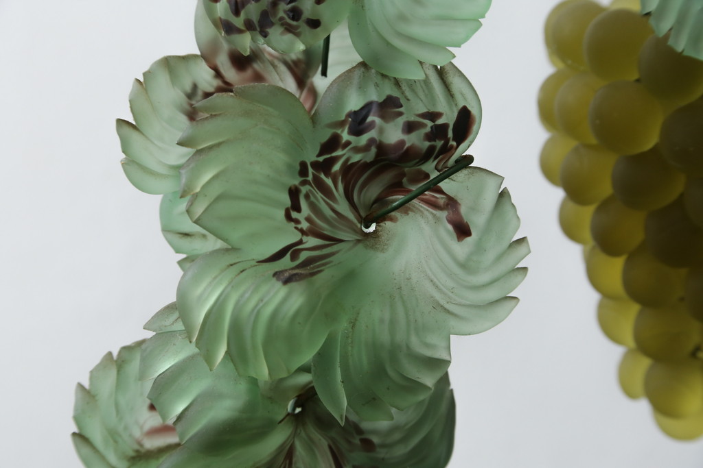 中古　美品!!　イタリア　トーソー社(TOSO CESARE)　ムラーノガラス(MURANO)　ブドウ(葡萄、ぶどう)　1灯　空間のアクセントになるテーブルスタンド(テーブルライト、卓上ランプ、ベネチアングラス、ムラノガラス)(R-079964)