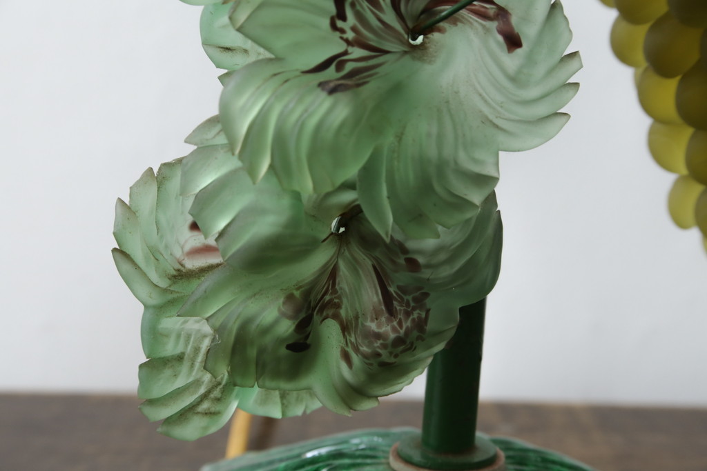中古　美品!!　イタリア　トーソー社(TOSO CESARE)　ムラーノガラス(MURANO)　ブドウ(葡萄、ぶどう)　1灯　空間のアクセントになるテーブルスタンド(テーブルライト、卓上ランプ、ベネチアングラス、ムラノガラス)(R-079964)