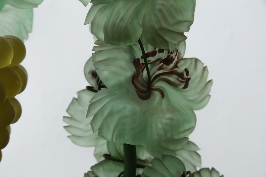 中古　美品!!　イタリア　トーソー社(TOSO CESARE)　ムラーノガラス(MURANO)　ブドウ(葡萄、ぶどう)　1灯　空間のアクセントになるテーブルスタンド(テーブルライト、卓上ランプ、ベネチアングラス、ムラノガラス)(R-079964)
