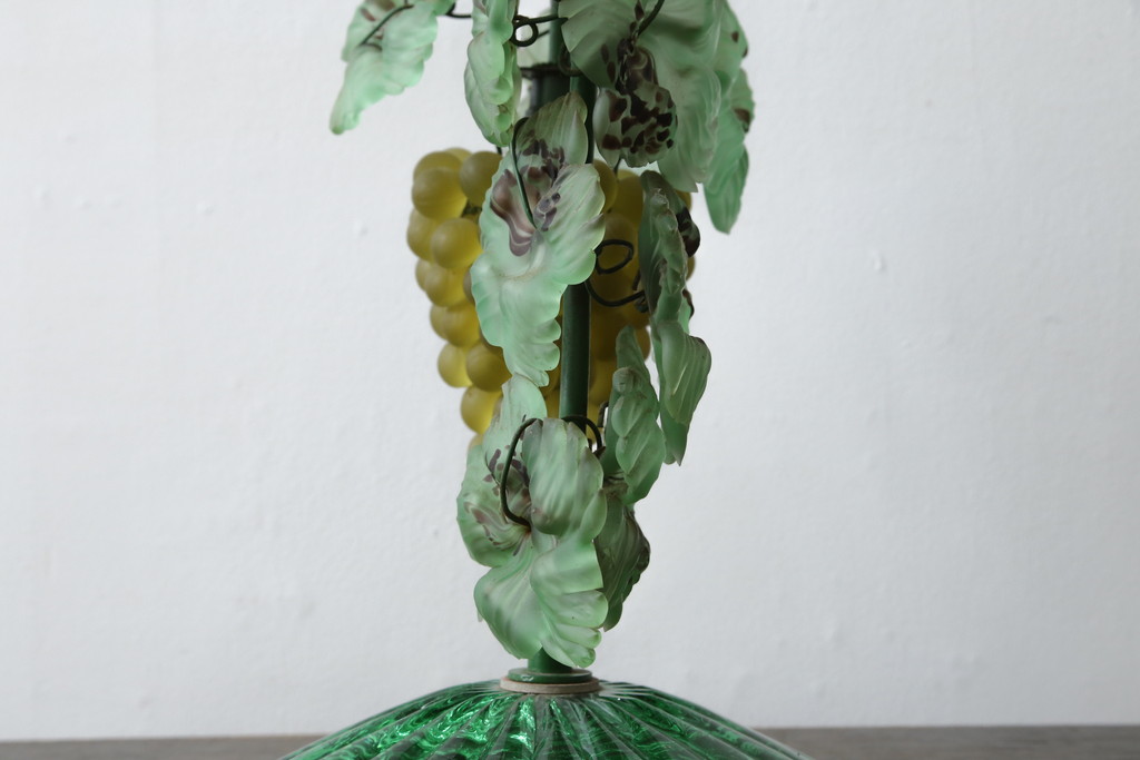 中古　美品!!　イタリア　トーソー社(TOSO CESARE)　ムラーノガラス(MURANO)　ブドウ(葡萄、ぶどう)　1灯　空間のアクセントになるテーブルスタンド(テーブルライト、卓上ランプ、ベネチアングラス、ムラノガラス)(R-079964)