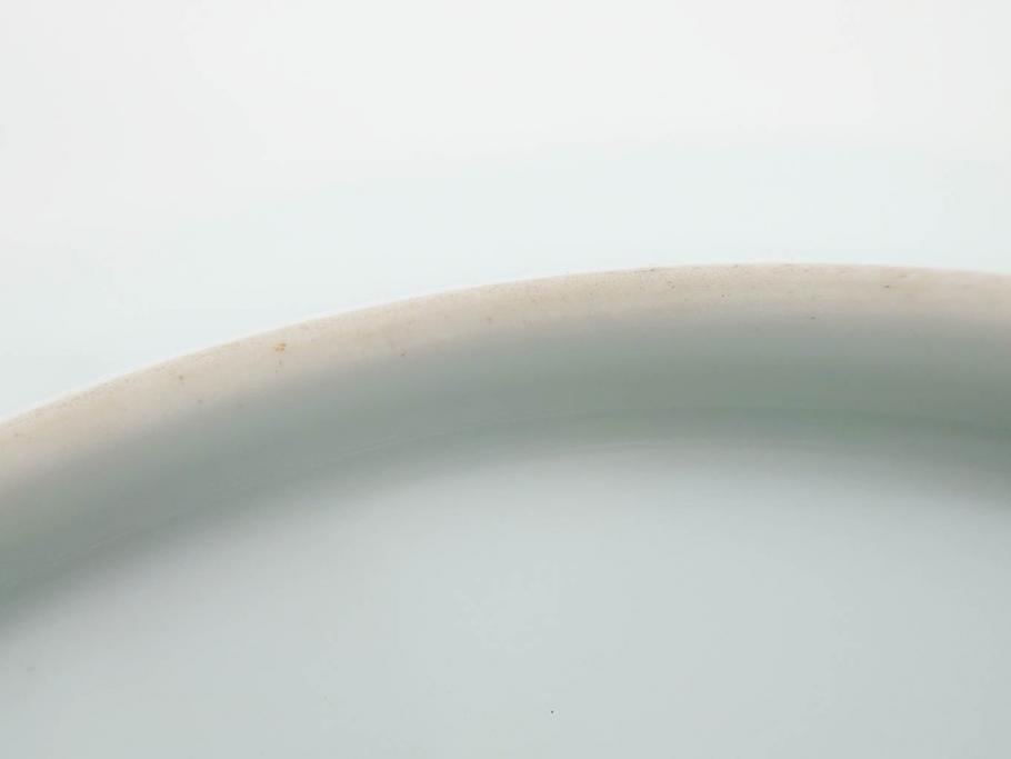 戦前　深川製磁　オールド深川　有田焼　染付　色絵　金彩　菊　約17cm　5.6寸　華やかな気品漂う中皿5枚セット(花、なます皿、和皿、和食器、裏印、五寸六分)(R-080079)