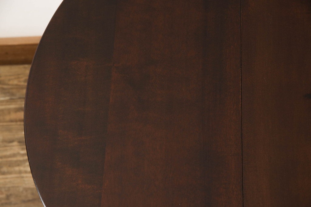 中古　美品　松本民芸家具　脚のデザインがシックな#13型T・Fバタフライ卓(バタフライテーブル、サイドテーブル、ラウンドテーブル、丸テーブル、ドロップリーフテーブル、カフェテーブル、コーヒーテーブル)(定価約18万円)(R-063216)