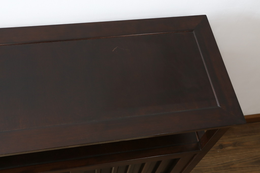 中古　美品　松本民芸家具　530型　和の雰囲気が魅力的な茶タンス(茶棚、飾り棚、戸棚、収納棚、サイドキャビネット)(定価約43万円)(R-079839)