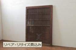 アンティーク建具　ペイント仕上げ限定　腰板のデザインとシャビーな雰囲気が素敵なガラス扉1枚(木製扉、ドア)(R-080966)