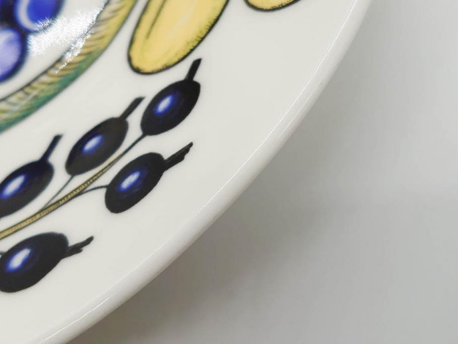 ARABIA FINLAND　paratiisi(パラティッシ)　イエロー　オーバル　約25cm　食卓を明るく彩るプレート3枚セット(果物、フルーツ、花、フラワー、大皿、陶器、北欧、洋食器、アラビア、フィンランド、北欧食器)(R-080086)