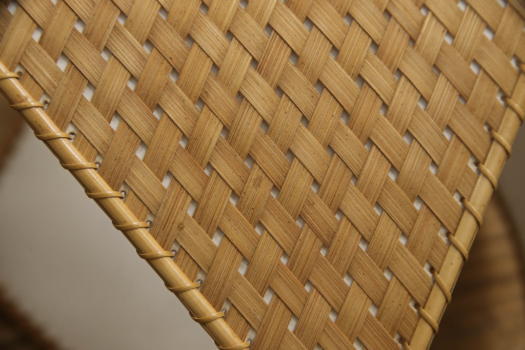 和製ビンテージ　希少な廃盤品　YAMAGIWA(ヤマギワ)　近藤昭作　竹のあかり　優しい明かりで和モダンな空間を演出する竹あんどんの天井照明(行灯、行燈、吊り下げ照明、ペンダントライト、シェード、電笠、ヴィンテージ)(R-065980)