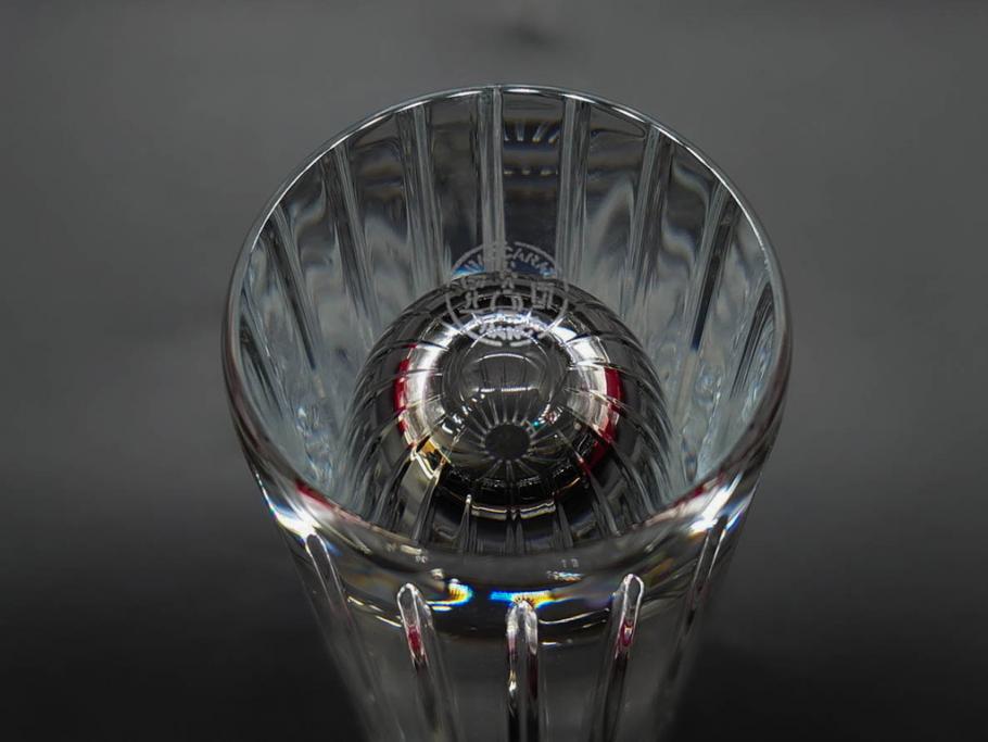 フランス　Baccarat　バカラ　ハーモニーベース/ハッピーアワータンブラーグラス/アラベスク スモールボウル・プレート/ミルニュイ プレート　高級感溢れるバカラ5点セット(フラワーベース、花瓶、花器、花入、花生、深皿、小皿、コップ、フルレッドクリスタルガラス、共箱付き)(R-080089)