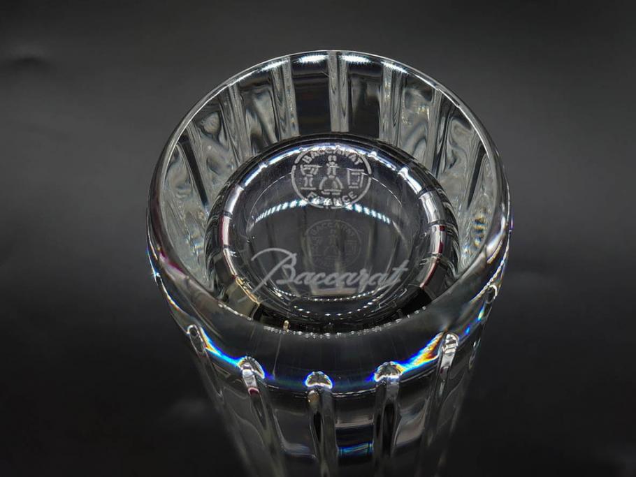 フランス　Baccarat　バカラ　ハーモニーベース/ハッピーアワータンブラーグラス/アラベスク スモールボウル・プレート/ミルニュイ プレート　高級感溢れるバカラ5点セット(フラワーベース、花瓶、花器、花入、花生、深皿、小皿、コップ、フルレッドクリスタルガラス、共箱付き)(R-080089)