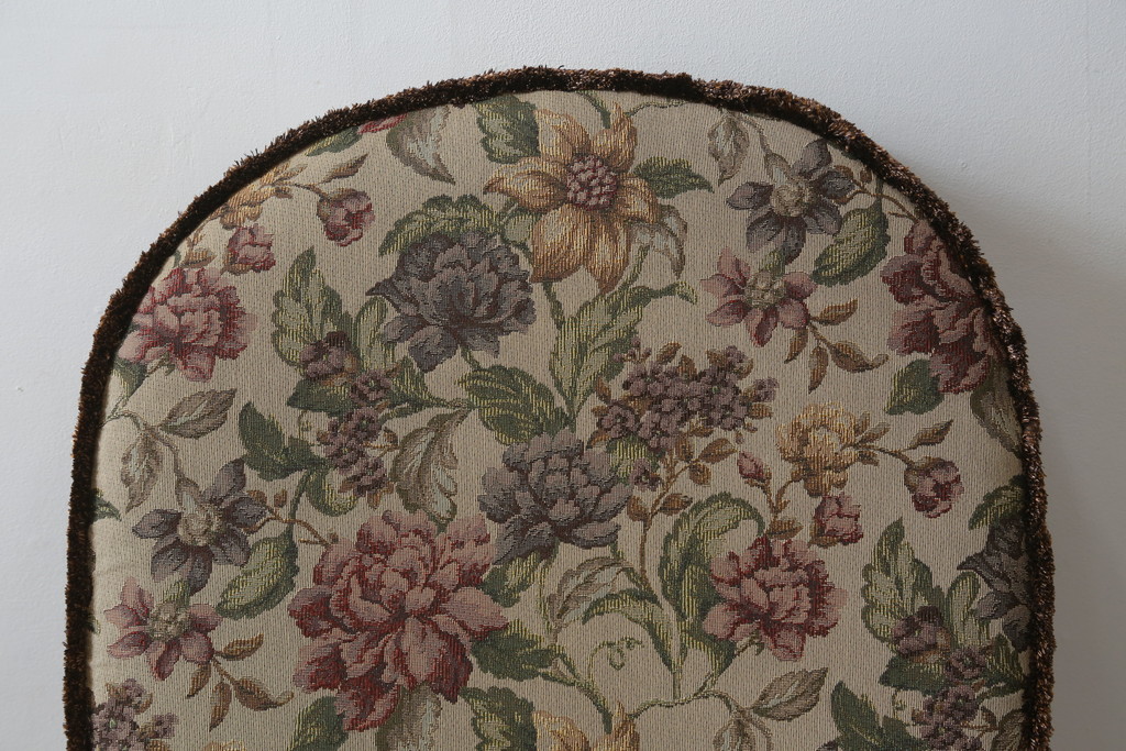 イギリスビンテージ　美品　ERCOL(アーコール)　落ち着いた色味の花柄ファブリックが上品な1人掛けソファ(ラウンジチェア、アームチェア、椅子、1シーターソファ、英国、北欧、ヴィンテージ)(R-071185)