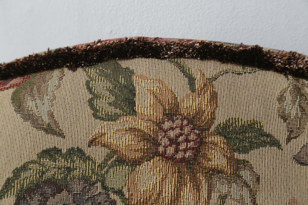 イギリスビンテージ　美品　ERCOL(アーコール)　落ち着いた色味の花柄ファブリックが上品な1人掛けソファ(ラウンジチェア、アームチェア、椅子、1シーターソファ、英国、北欧、ヴィンテージ)(R-071185)
