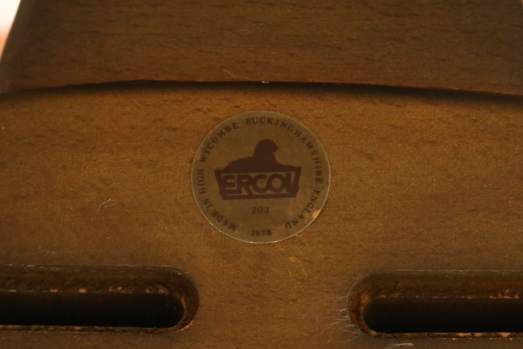 イギリスビンテージ　美品　ERCOL(アーコール)　落ち着いた色味の花柄ファブリックが上品な1人掛けソファ(ラウンジチェア、アームチェア、椅子、1シーターソファ、英国、北欧、ヴィンテージ)(R-071185)
