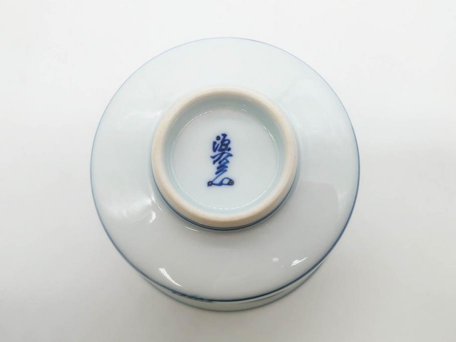 有田焼　源右衛門窯　染錦　水鳥図　栓抜/赤絵　梅地紋　楊枝入/染錦　あやめ絵　小鉢　匠の美技を堪能できる源右衛門3点セット(花、向付、深皿、和皿、和食器、裏印、共箱付き)(R-079905)