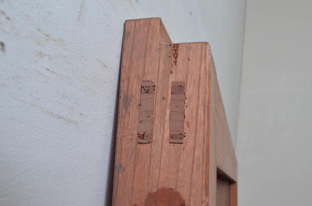 アンティーク建具　美しい総欅(ケヤキ)材の蔵戸1枚(引き戸、玄関戸)(R-079868)