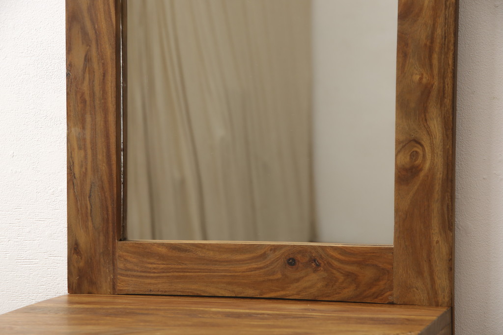 中古　海外輸入家具　縦長の鏡が印象的!アジアンテイストなデザインがお洒落な鏡台(鏡、ドレッサー)(R-047216)
