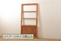 アンティーク建具　特大!!　イギリスより買い付け　オーク材　レトロな雰囲気のステンドグラスドアと明かり取りのセット(親子ドア、ステンドガラス、ガラス扉、明り取り、建具、英国)(R-070524)