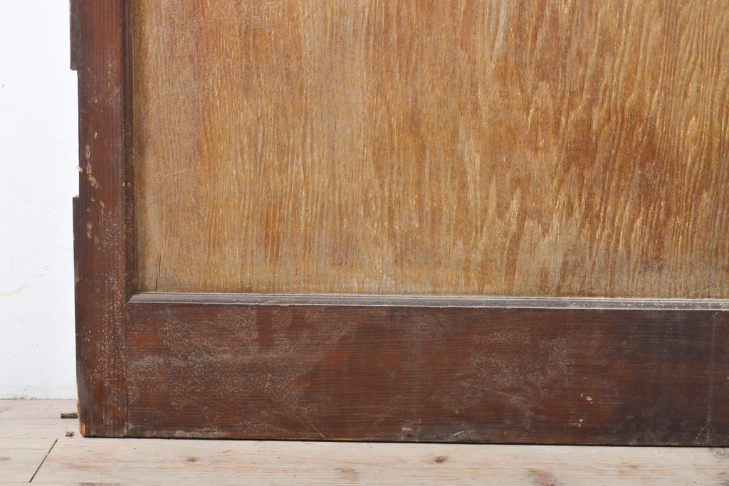 アンティーク建具　昭和中期　シンプルで味わい深い木製ドア1枚(扉)(R-056194)