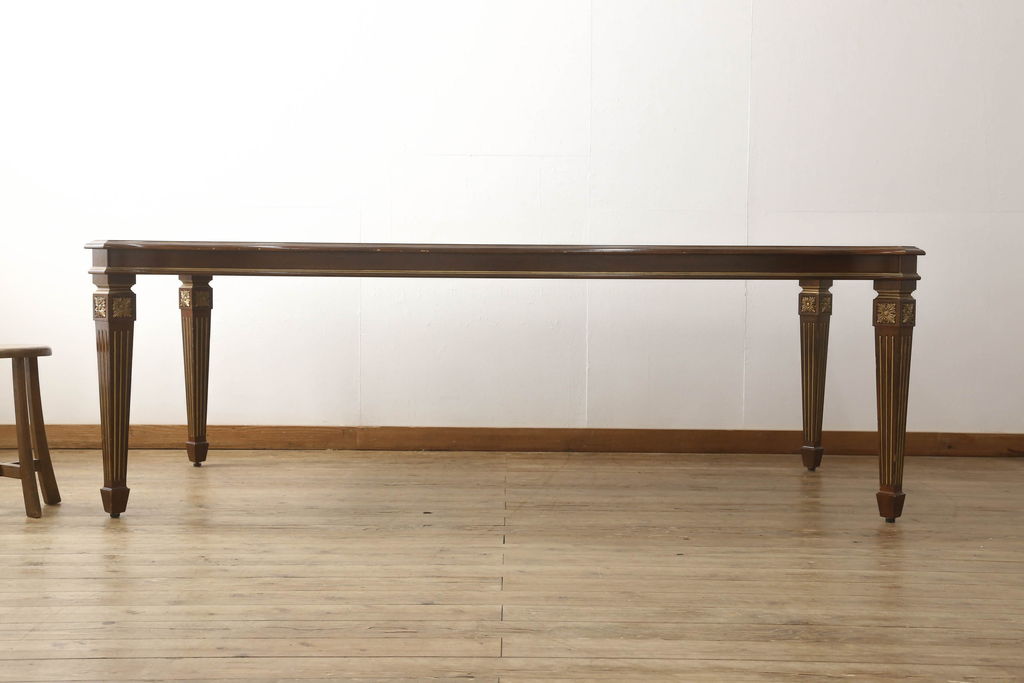 中古　美品　DREXEL HERITAGE(ドレクセルヘリテイジ)　上品な佇まいが魅力的な大型ダイニングテーブル(4人掛け、6人掛け、8人掛け、食卓)(R-060712)