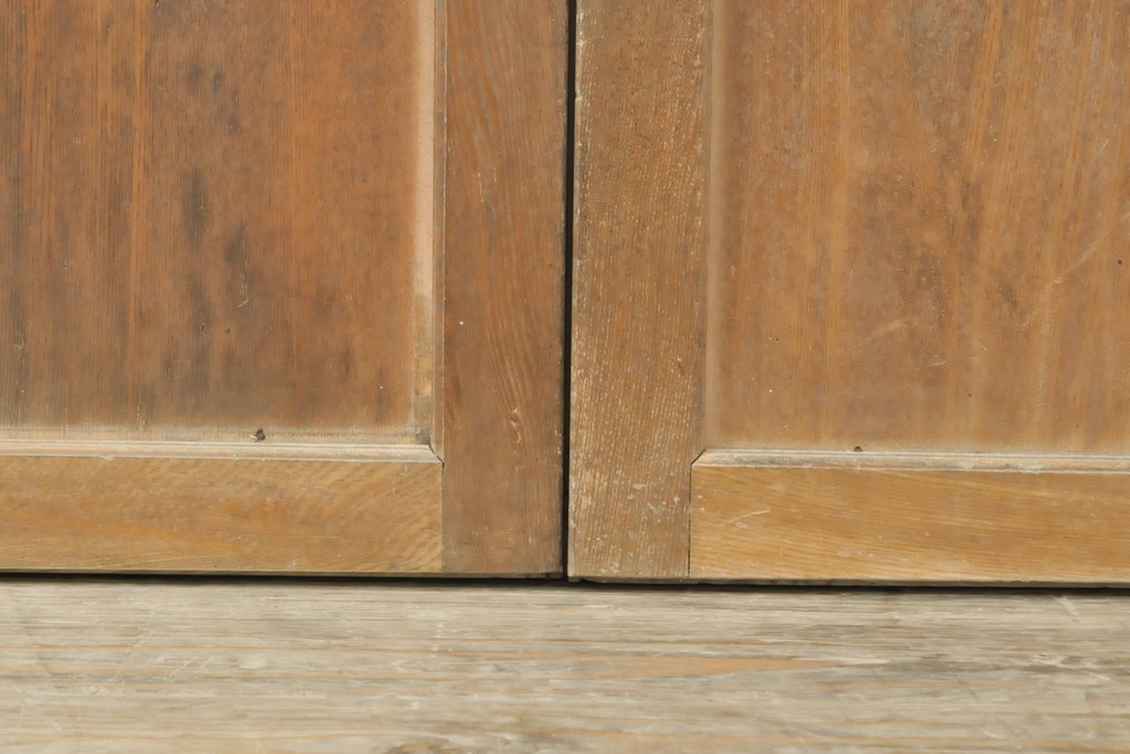 アンティーク建具　総欅材　上質な造りのガラス帯戸4枚セット(板戸、引き戸)(R-056361)