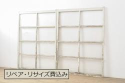 アンティーク建具　和製アンティーク　漆塗り　上質な和の空間を演出する格子帯戸4枚セット(引き戸、建具)(R-038203)