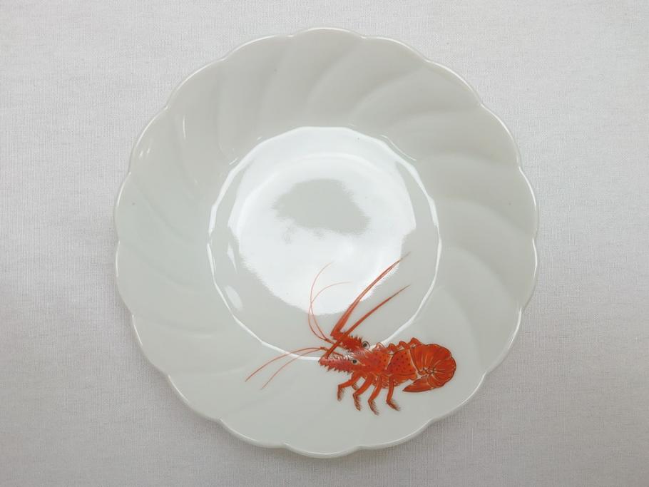 十二代　酒井田柿右衛門　錦海老画　4.8寸　約14.5cm　中皿10客セット(共箱付き、和食器、和皿、4寸8分)(R-062618)